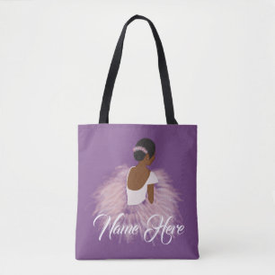 Personalised Name Ballerina African American Tote Bag