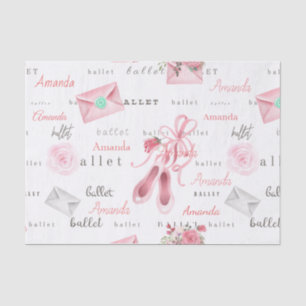 Personalised Name Ballerina Ballet Custom Pink Tissue Paper