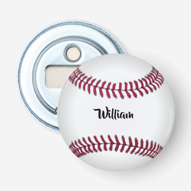 Personalised Name Baseball Bottle Opener (Front)