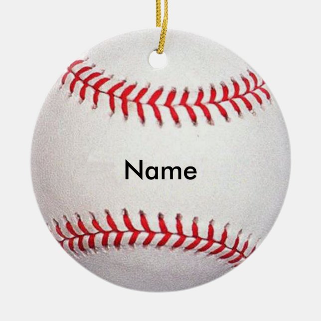Personalised Name Baseball Christmas Ornament (Front)