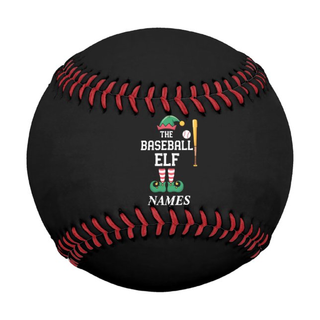 Personalised Name Baseball Elf Family Matching  (Front)