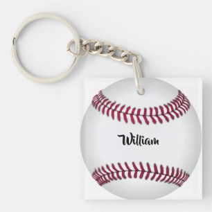 Personalised Name Baseball Key Ring