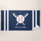 Personalised Name Baseball Navy Blue Stripes