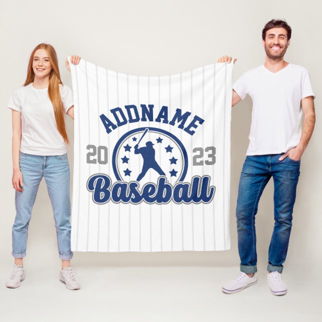 Personalised NAME Baseball Team Player Game Fleece Blanket (In Situ)
