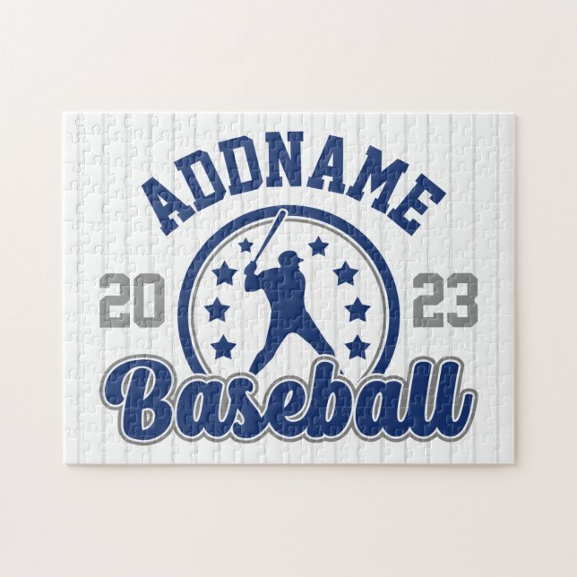 Personalised NAME Baseball Team Player Game Jigsaw Puzzle (Horizontal)