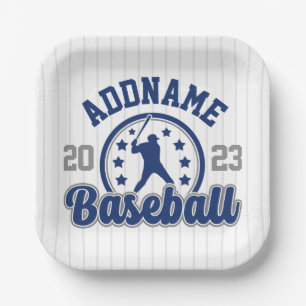 Personalised NAME Baseball Team Player Game Paper Plate