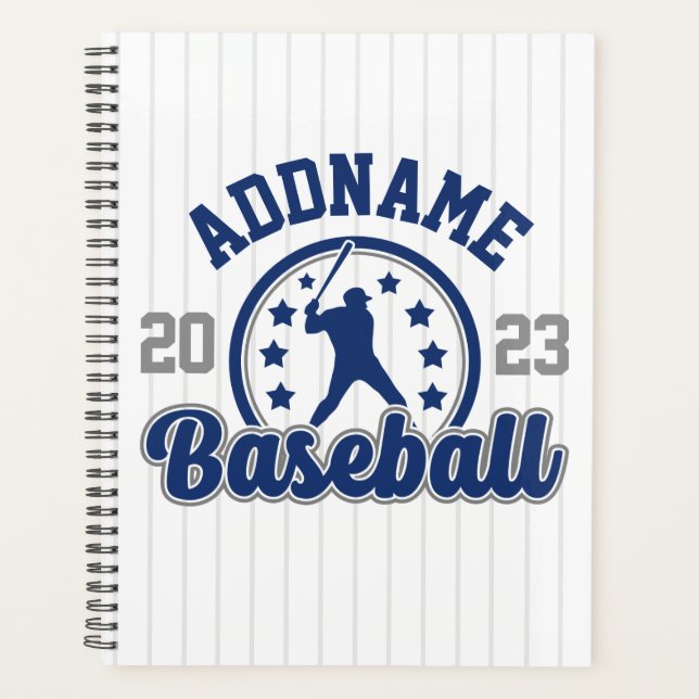 Personalised NAME Baseball Team Player Game Planner (Front)
