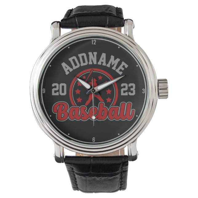 Personalised NAME Baseball Team Player Game Watch (Front)