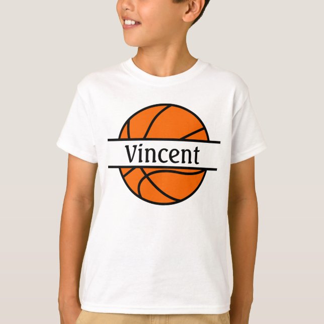 Personalised Name Basket Ball T-shirt (Front)