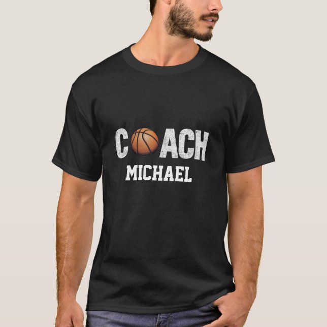 Personalised Name Basketball coach custom tee      (Front)