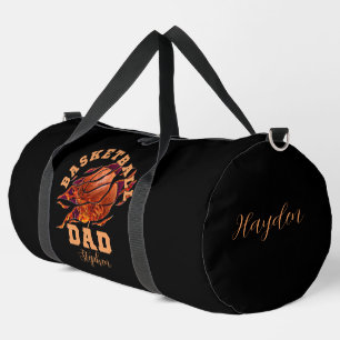 Personalised name basketball dad fathers day duffle bag