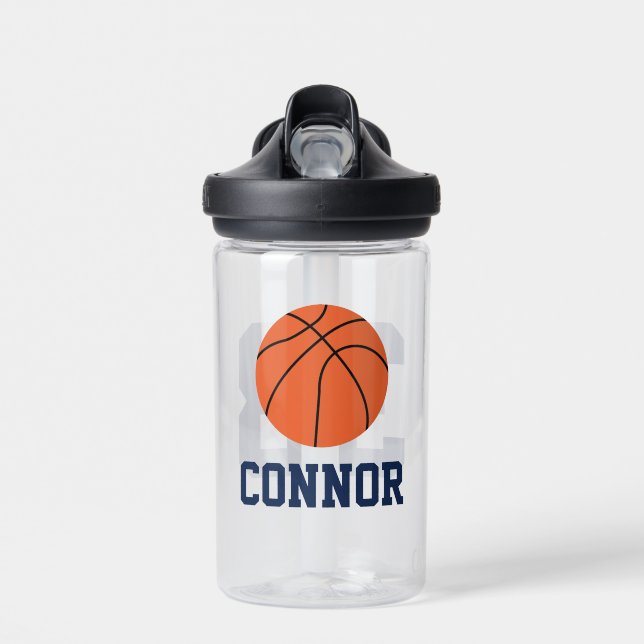 Personalised Name Basketball Jersey Water Bottle (Front)