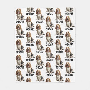 Personalised Name Basset Hound Fleece Blanket