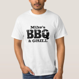 Personalised name BBQ t shirt for outdoors men