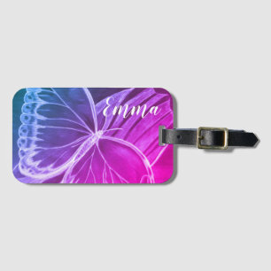 Personalised Name Beautiful butterfly Luggage Tag