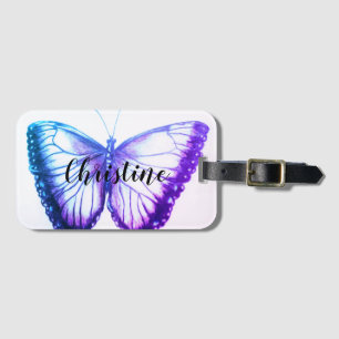 Personalised Name Beautiful butterfly Luggage Tag