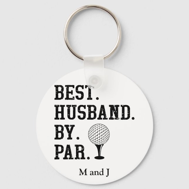 Personalised Name Best Husband By Par Key Ring (Front)