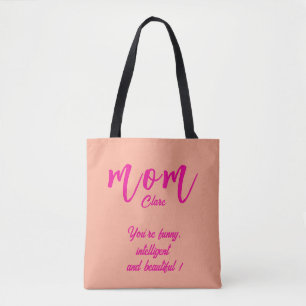 Personalised name best Mum ever ROSE PINK Tote Bag
