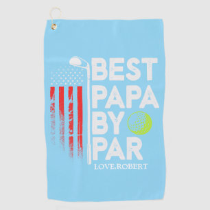 Personalised Name Best Papa By Par Golf Towel