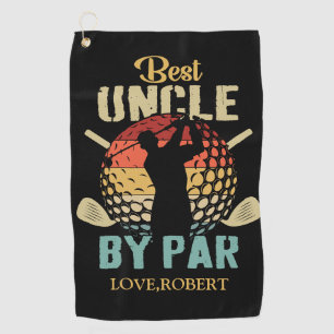Personalised Name Best Uncle By Par  Golf Towel