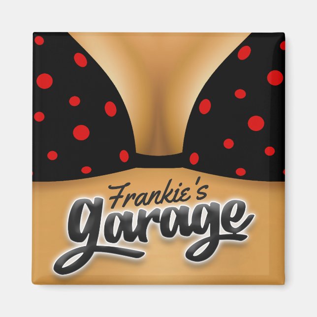 Personalised NAME Bikini Babe Girl Man Cave Garage Magnet (Front)