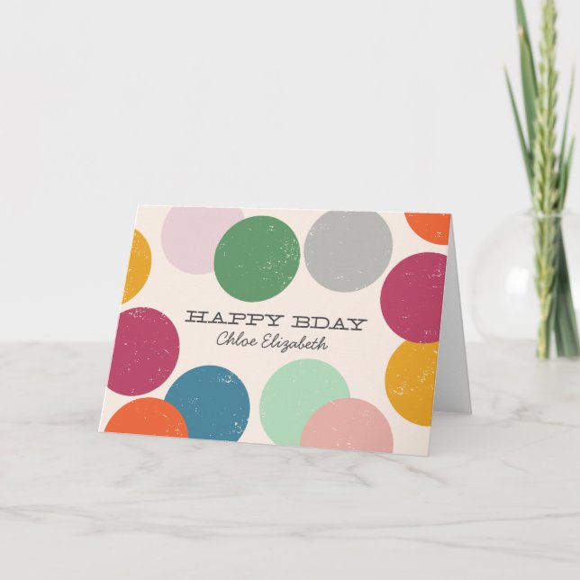 Personalised Name | Birthday Confetti Card (Front)