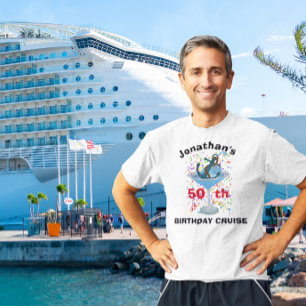 Personalised Name Birthday Cruise Cocktail Anchor T-Shirt