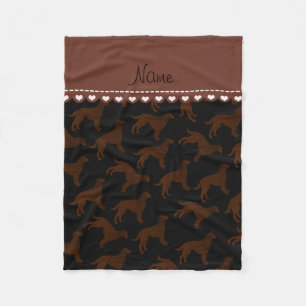 Personalised name black american water spaniels fleece blanket