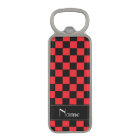 Personalised name black and red checkers