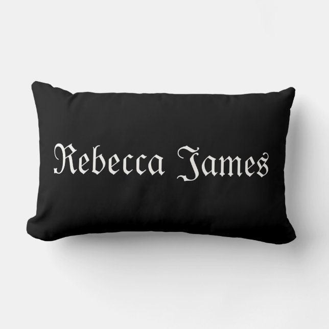Personalised Name Black and White Pillow (Front)