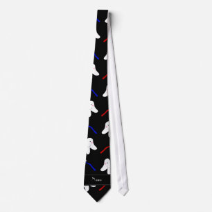 Personalised name black brushes and tooth pattern tie