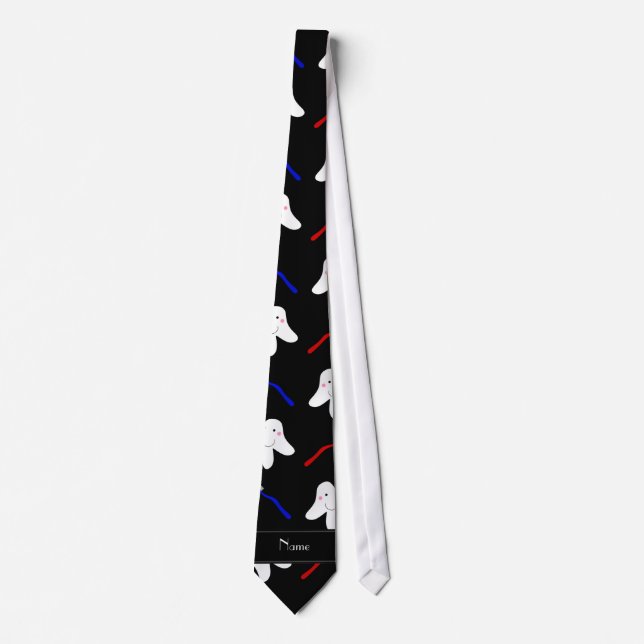 Personalised name black brushes and tooth pattern tie (Front)