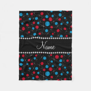 Personalised name black crochet pattern fleece blanket