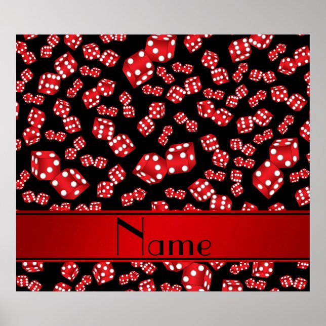 Personalised name black dice pattern poster (Front)