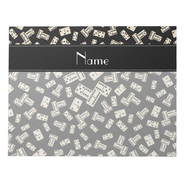 Personalised name black dominos notepad (Front)