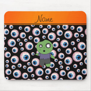 Personalised name black eyeballs zombie mouse pad