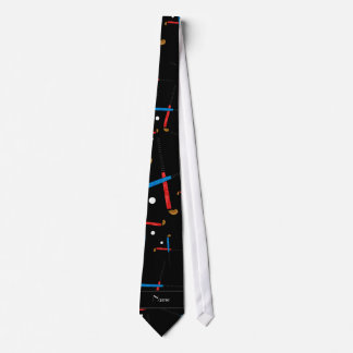 Personalised name black field hockey pattern tie