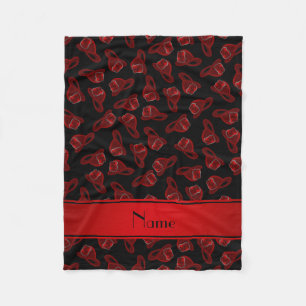 Personalised name black fire helmets fleece blanket