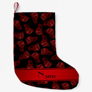 Personalised name black fire helmets small christmas stocking