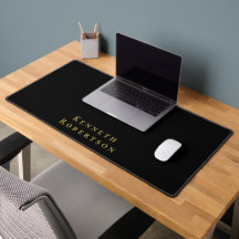 Personalised Name Black Gold Minimalist Modern Men