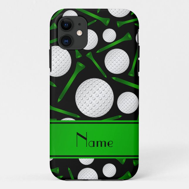 Personalised name black golf balls tees Case-Mate iPhone case (Back)