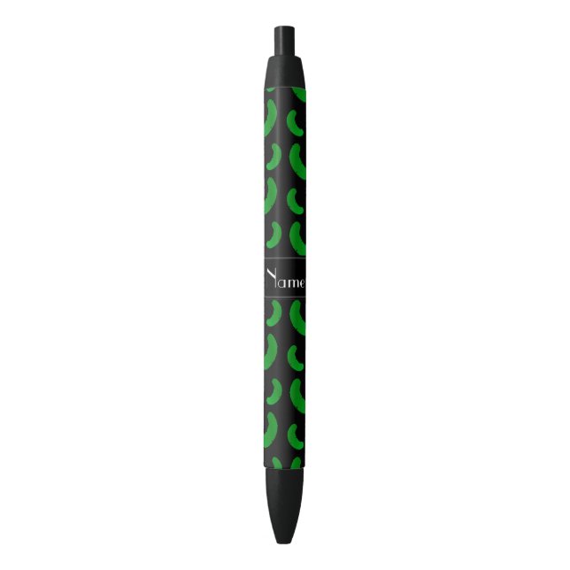 Personalised name black green pickles black ink pen (Front Vertical)
