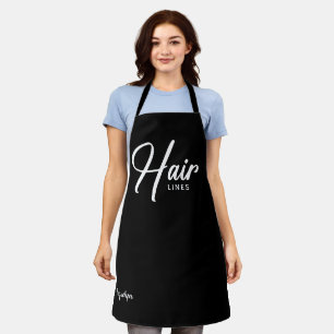 Personalised Name Black Hairstylist Apron