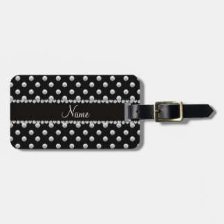 Personalised name black pearls luggage tag