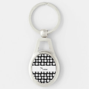 Personalised name black volleyball balls key ring