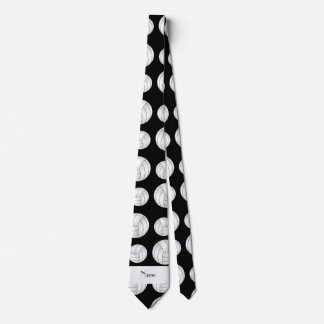 Personalised name black volleyball balls tie