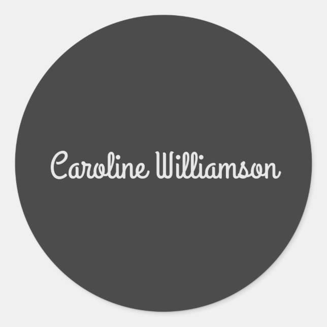 Personalised Name Black White Retro Typography  Classic Round Sticker (Front)
