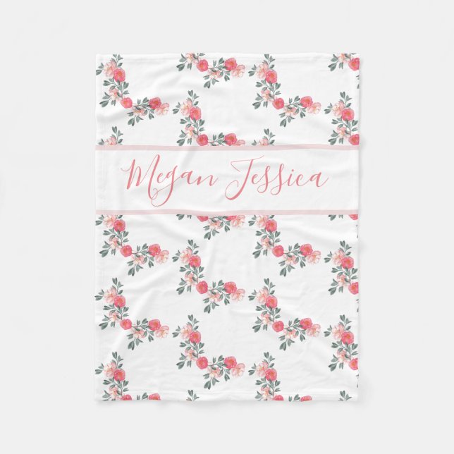 Personalised Name Blanket baby Girl (Front)