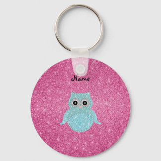 Personalised name bling owl diamonds key ring