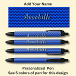 Personalised Name, Blue Chevron Zig Zag  Black Ink Pen<br><div class="desc">A Great Pen for anyone. See my store for lots more great Pens</div>